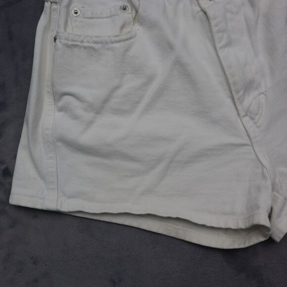 Original Jeanjer Shorts Womens 9 White High Rise Flat Front Double Button Zip - Picture 12 of 15